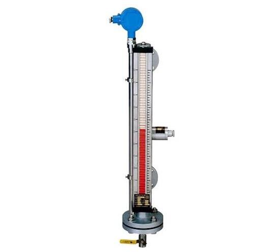 Remote transfer of magnetic flip plate level gauge